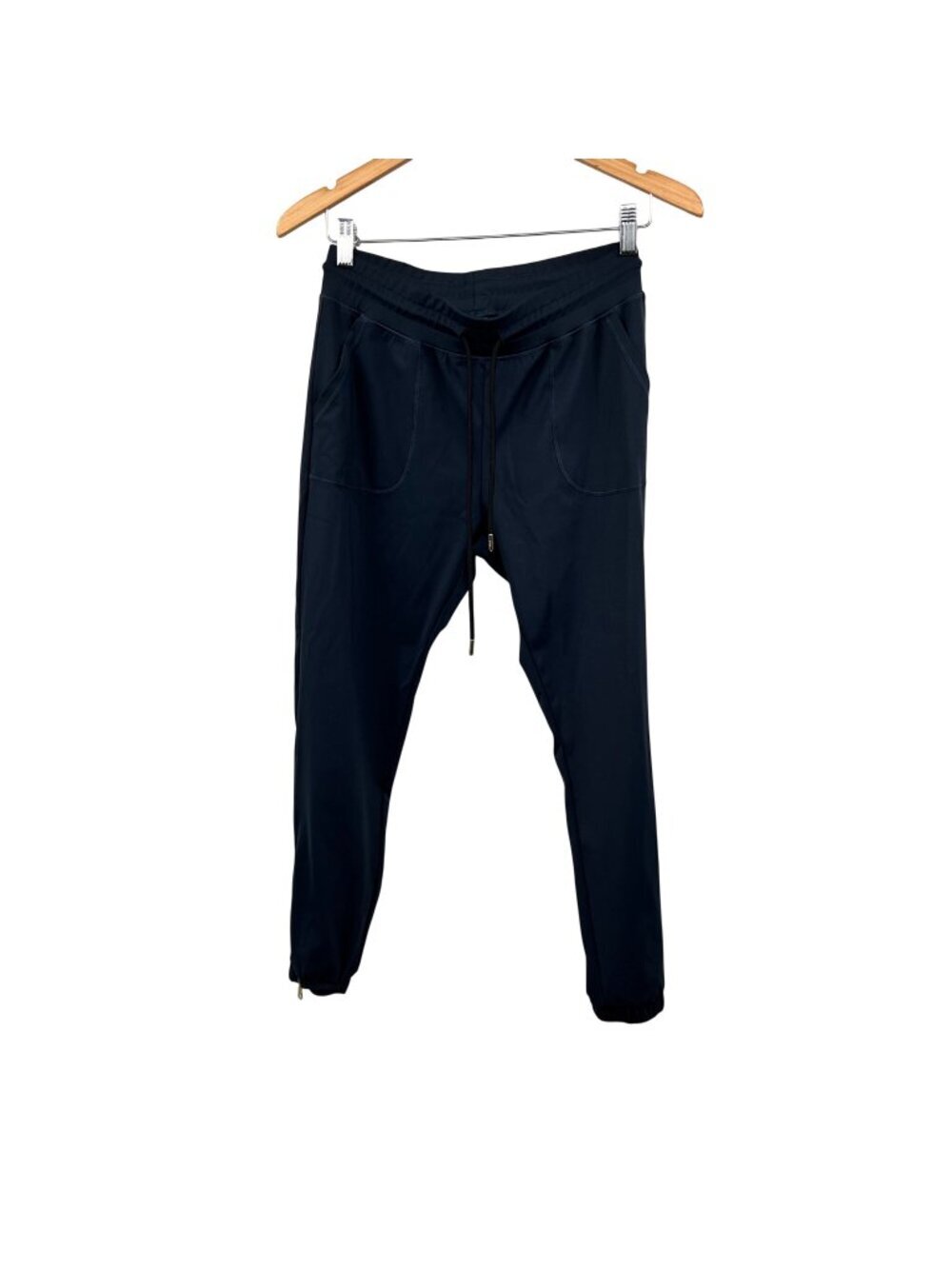 Zyia Active Womens Jogger Pants Zip Ankle Drawstring Navy Size XS Pockets